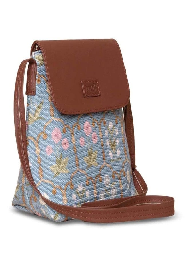 ZOUK Flap Sling Bag | Crossbody Bags for Women | Women's Handbags | Stylish | Vegan Leather Evening Bag | Travel & Office Use | Purse and Wallet | Jaipur Fresco Print - Image 1